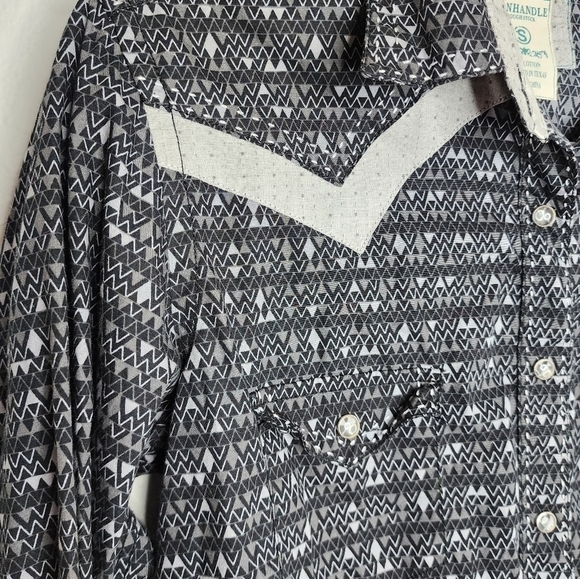 Panhandle Rough Stock Western Wear Shirt Collared Pearl Snap Women's Small - Picture 3 of 8